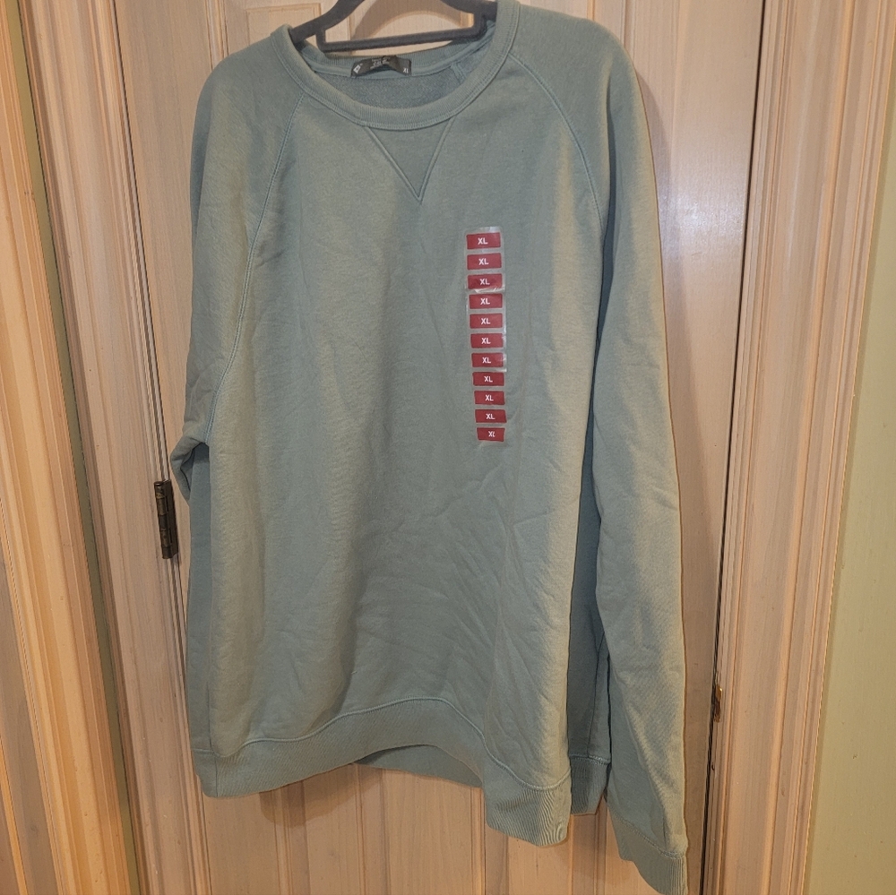 NWT Mens Sz XL Member's Mark Sam's Club FrenchTerry Sage Green Sweatshirt - Picture 2 of 9